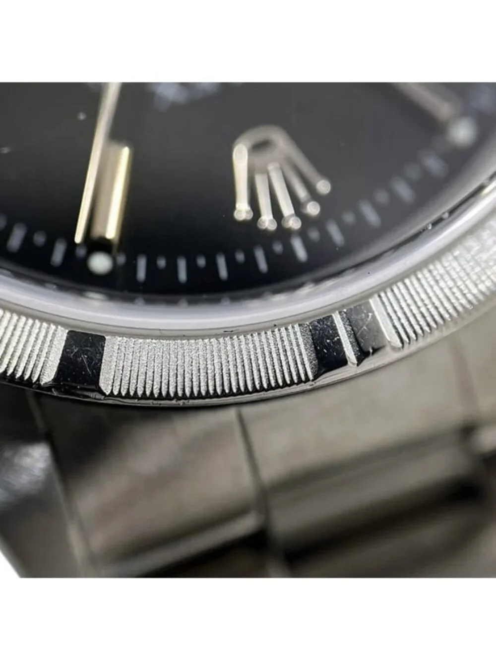 Rolex Watch Air King Black Silver Overhauled Polished SS Automatic P Dial